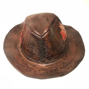 Authentic leather hat made in Peru